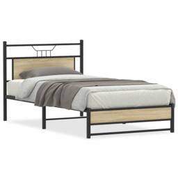 Berkfield Home Bed Frame without Mattress Sonoma Oak 107x203 cm Engineered Wood in Brown - thumbnail 2