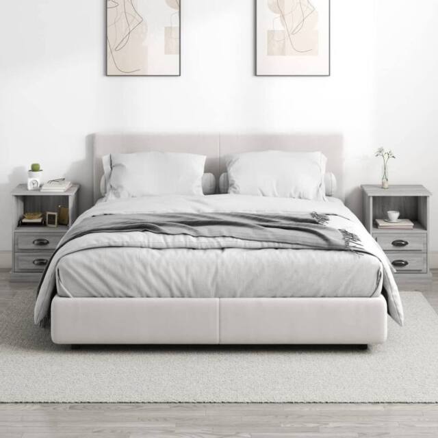 Berkfield Home Elegant Bedside Cabinets 2 pcs Grey Sonoma 43x36x60 cm - Size: 43 x 36 x 60 cm - image 1