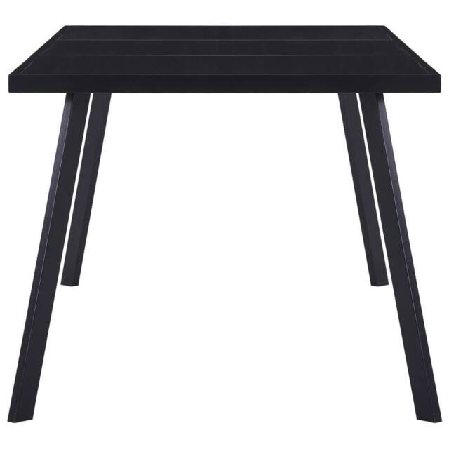 Berkfield Home Durable Dining Table Black 160x80x75 cm Tempered Glass - Size: 160 x 80 x 75 cm - image 1