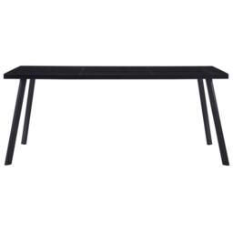 Berkfield Home Durable Dining Table Black 160x80x75 cm Tempered Glass - Size: 160 x 80 x 75 cm - thumbnail 3