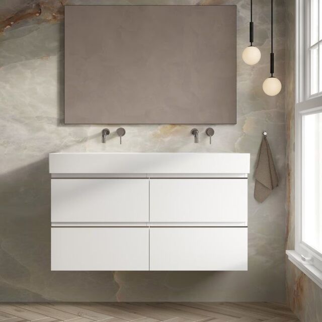 Banyetti Vatilla 1200mm Wall Hung Vanity with Veneto No Tap Hole Basin - Gloss White - image 1