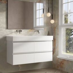 Banyetti Vatilla 1200mm Wall Hung Vanity with Veneto No Tap Hole Basin - Gloss White - thumbnail 2