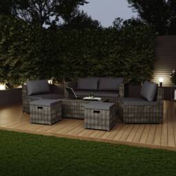 Home Discount Garden Vida Islay 6 Seater Rattan Set 'Already Assembled with Cover' in Grey - thumbnail 4