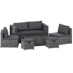 Home Discount Garden Vida Islay 6 Seater Rattan Set 'Already Assembled with Cover' in Grey - thumbnail 9