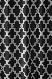 Neel Blue Trellis Black Shower Curtain, Polyester Curtain With 12 Hooks, water-resistant- 180x180cm - Size: 180 cm width x 200 cm drop - thumbnail 6
