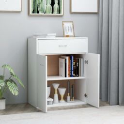 Berkfield Home Sideboard White 60x30x75 cm Engineered Wood - Size: 60 x 30 x 75 cm - thumbnail 3