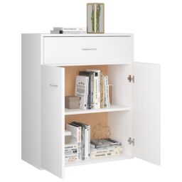 Berkfield Home Sideboard White 60x30x75 cm Engineered Wood - Size: 60 x 30 x 75 cm - thumbnail 5