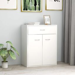 Berkfield Home Sideboard White 60x30x75 cm Engineered Wood - Size: 60 x 30 x 75 cm - thumbnail 1