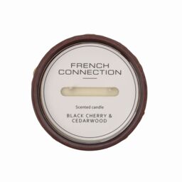 French Connection Woven Rattan Black Cherry & Cedarwood Candle - Long-Lasting Luxury Gift in Brown - Size: Medium - thumbnail 4