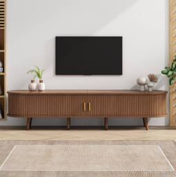 STILVORA TV Stand & Coffee Table Set with Drawers in Brown - thumbnail 3