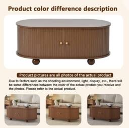 STILVORA TV Stand & Coffee Table Set with Drawers in Brown - thumbnail 7