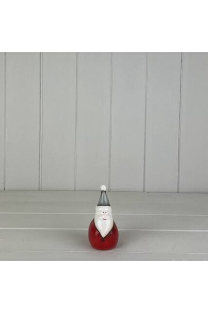 KDMD Small Ceramic Santa with Red Body Grey Hat - image 1