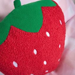 OHS Strawberry Filled Cushion Bedroom Decorative Scatter Chair Sofa Modern Pillow in Red - thumbnail 3