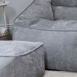 icon Natalia Chenille Adults Bean Bag Armchair & Pouffe, Large Beanbag & Footstool Grey - Size: XL - thumbnail 3
