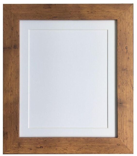 Frames & Mirrors 4U Metro Vintage Wood Frame with White Mount A4 Image Size 9 x 6 in Walnut - image 1
