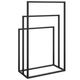 Berkfield Home Freestanding Towel Rack Black 48x24x79 cm Iron - Size: 48 x 24 x 79 cm - thumbnail 5