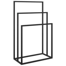 Berkfield Home Freestanding Towel Rack Black 48x24x79 cm Iron - Size: 48 x 24 x 79 cm - thumbnail 2