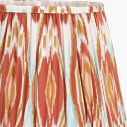 Ruma Orange Ikat Patterned Mushroom Pleat Tapered Lampshade in Red - Size: 18 inches - thumbnail 5