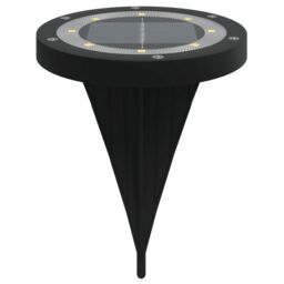 Berkfield Home Solar Ground Lights with Ground Spikes Outdoor 4 pcs Warm White in Black - thumbnail 4