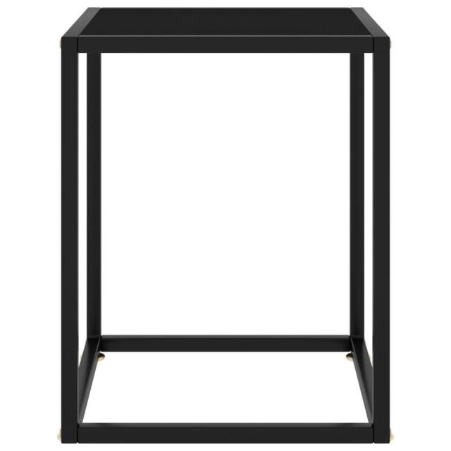 Berkfield Home Coffee Table Black with Black Glass 40x40x50 cm - Size: 40 x 40 x 50 cm - image 1