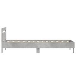 Berkfield Home Bed Frame without Mattress with Headboard Concrete Grey 75x190 cm Small Single - thumbnail 6