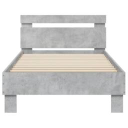 Berkfield Home Bed Frame without Mattress with Headboard Concrete Grey 75x190 cm Small Single - thumbnail 5