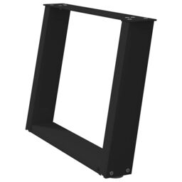 Berkfield Home Coffee Table Legs U-Shaped 2 pcs Black 70x(42-43) cm Steel - thumbnail 4