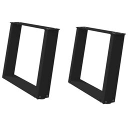 Berkfield Home Coffee Table Legs U-Shaped 2 pcs Black 70x(42-43) cm Steel - thumbnail 2