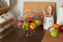 Orsina Nest Shape Chrome Fruit Basket, Modern & Eye-Catching Fruit & Vegetable Basket, Exotic Fruit Basket in Silver - thumbnail 3