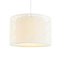 First Choice Lighting Mylo - Taupe Linen Cut Out 35cm Easy Fit Pendant Shade in Cream - thumbnail 2