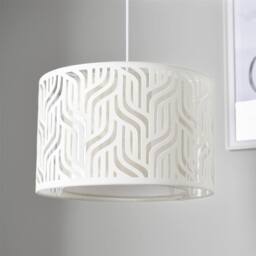 First Choice Lighting Mylo - Taupe Linen Cut Out 35cm Easy Fit Pendant Shade in Cream - thumbnail 7