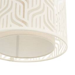 First Choice Lighting Mylo - Taupe Linen Cut Out 35cm Easy Fit Pendant Shade in Cream - thumbnail 5