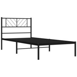 Berkfield Home Metal Bed Frame with Headboard Black 100x190 cm - thumbnail 4