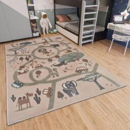 THE RUGS Adventures Animal Park Rug & Runner Kids Polypropylene Play Rug in Beige - Size: 120 cm x 170 cm - thumbnail 5
