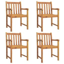Berkfield Home Garden Chairs 4 pcs 56x55.5x90 cm Solid Wood Acacia in Brown - thumbnail 1