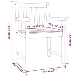 Berkfield Home Garden Chairs 4 pcs 56x55.5x90 cm Solid Wood Acacia in Brown - thumbnail 8