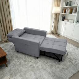 Alivio 3-in-1 Convertible Sofa Bed with Adjustable Backrest Pull-Out Sleeper in Dark Grey - thumbnail 9