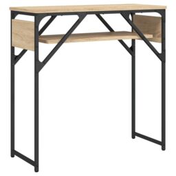 Berkfield Home Console Table with Shelf Sonoma Oak 75x30x75cm Engineered Wood in Brown - Size: 75 x 30 x 75 cm - thumbnail 6