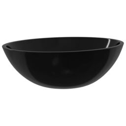 Berkfield Home Basin Glass 50x37x14 cm Black - Size: 50 x 37 x 14 cm - thumbnail 2