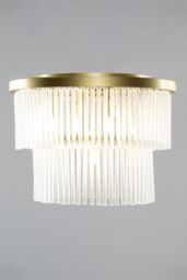 BHS Lighting Aubrey Flush Ceiling Light in Gold - thumbnail 1