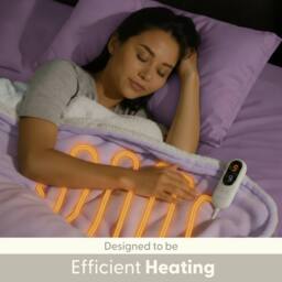 Keplin Large Electric Heated Throw Blanket, Fleece Wool Duvet, 9 Heat Setting in Lilac - thumbnail 5