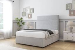 "Comfort Beds Rosa Plush Divan Set No Drawers-54"" Headboard in Silver - Size: Single" - thumbnail 2
