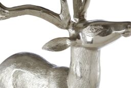 Orsina Nickel Finish Small Floor Standing Stag Sculpture, Reflective Stag Sculpture, Christmas Stag Sculpture in Silver - thumbnail 2