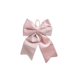 Melody Maison Large Baby Pink Velvet Christmas Bow - 30cm X 45cm - Size: 30 cm X 45 cm