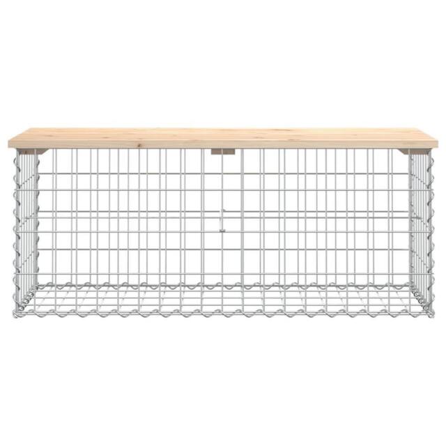 Berkfield Home Beautiful Garden Bench Gabion Design 103x44x42 cm Solid Wood Pine in Tan - Size: 103 x 44 x 42 cm - image 1