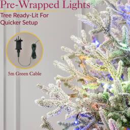 Christow Pre Lit Christmas Tree Verbier Fir Colour Switch & Timer 6ft 7ft 8ft in Green - thumbnail 5
