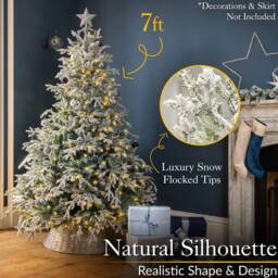 Christow Pre Lit Christmas Tree Verbier Fir Colour Switch & Timer 6ft 7ft 8ft in Green - thumbnail 3