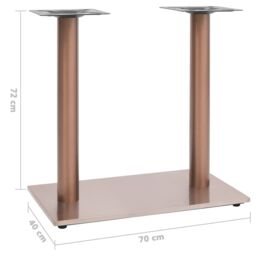 Berkfield Home Bistro Table Leg Brass 70x40x72 cm Stainless Steel in Brown - Size: 70 x 40 x 72 cm - thumbnail 5