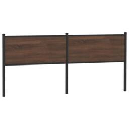 Berkfield Home Headboard Brown Oak 190 cm Engineered Wood & Steel - thumbnail 5