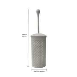 JVL Droplette Toilet Brush & Rectangular Lidded Bin in Light Grey - thumbnail 5